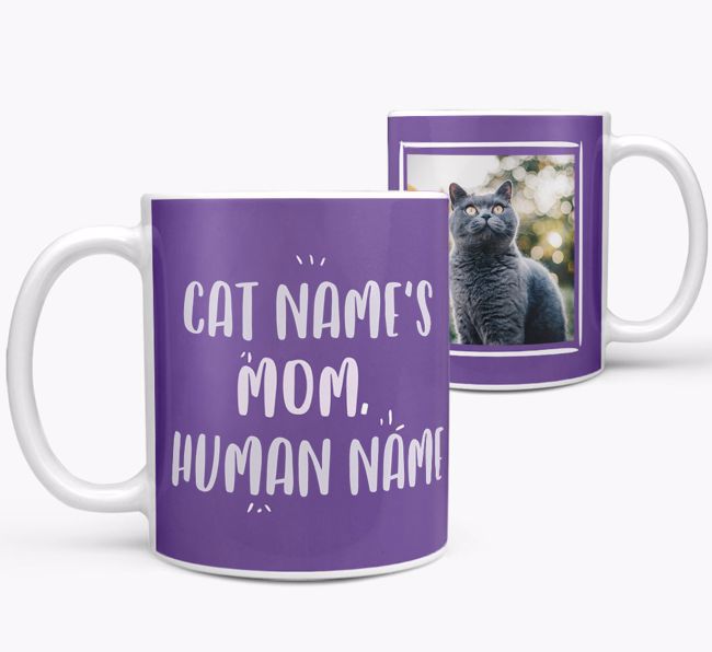 Cat's Mom:  Personalized {breedCommonName} Photo Upload Mug